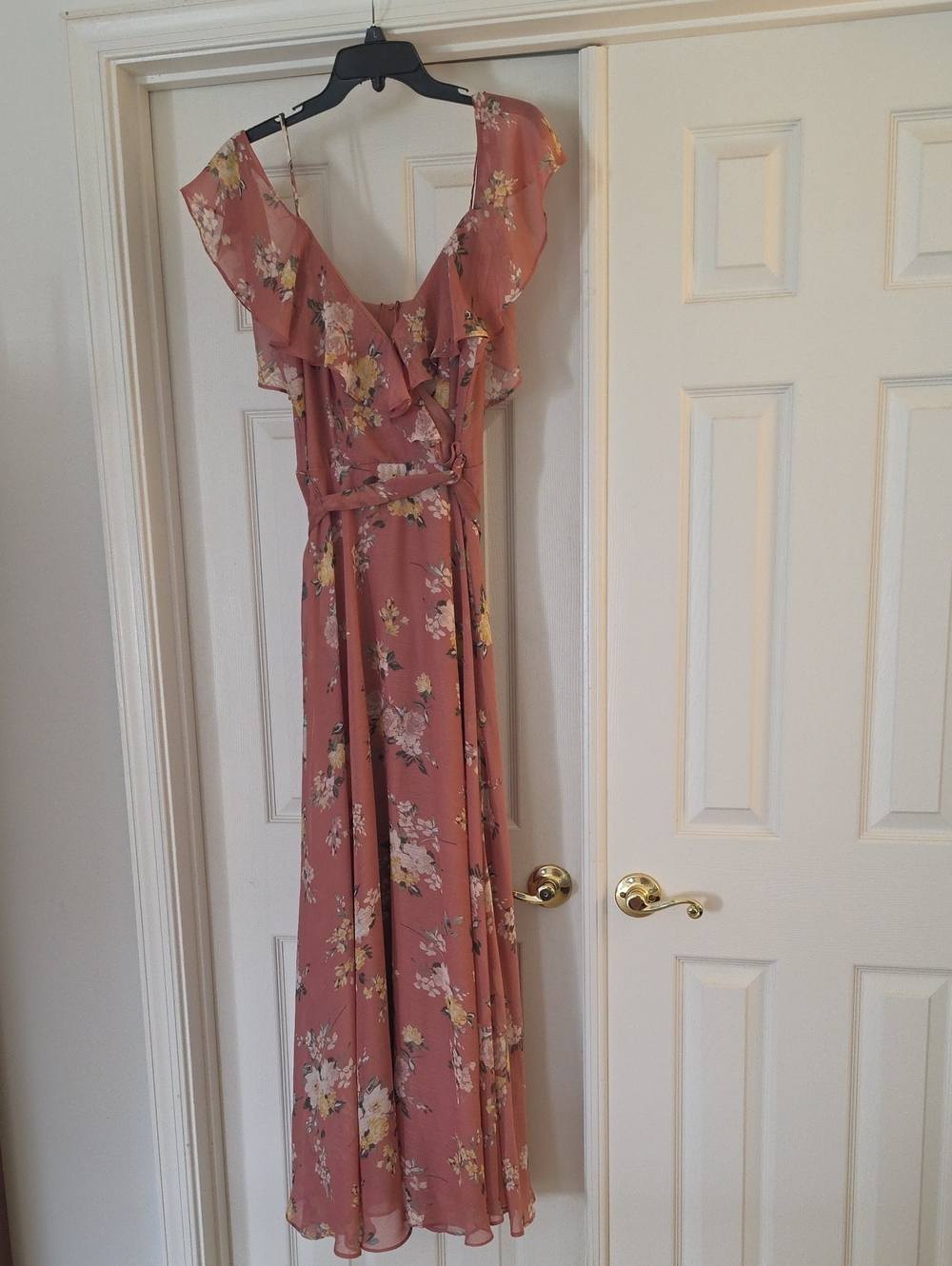 Premier Mauve Floral Ruffle Maxi Dress